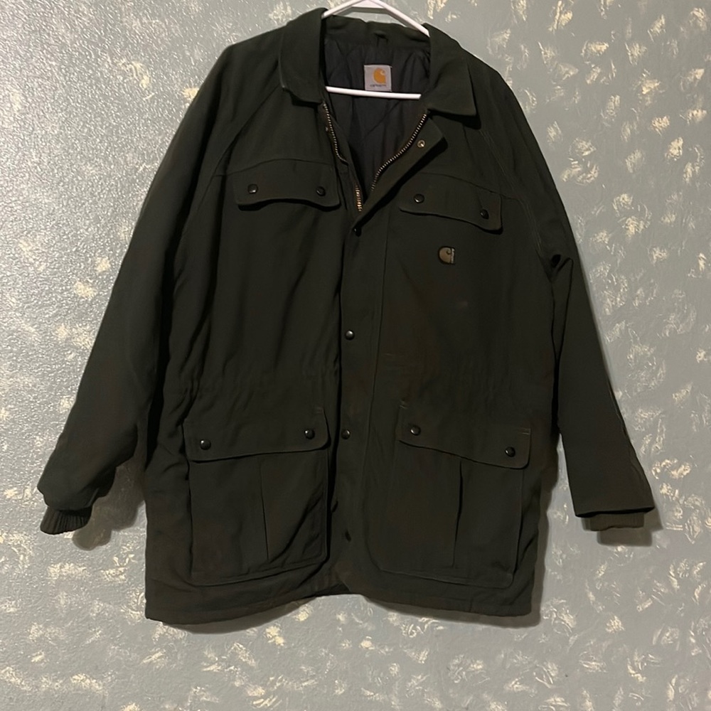Carhartt dark green jacket. Xxl